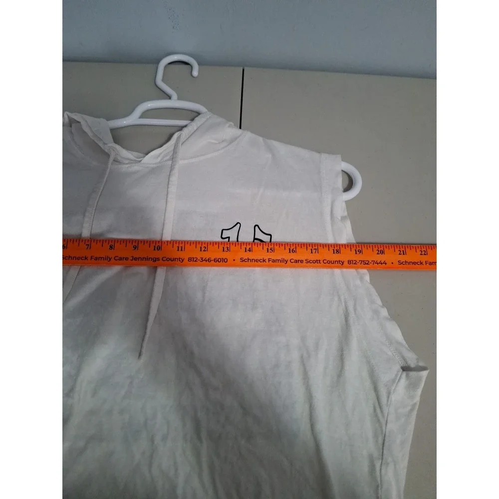True Religion Men's Horseshoe Box Logo Large White Hoodie Tank Top